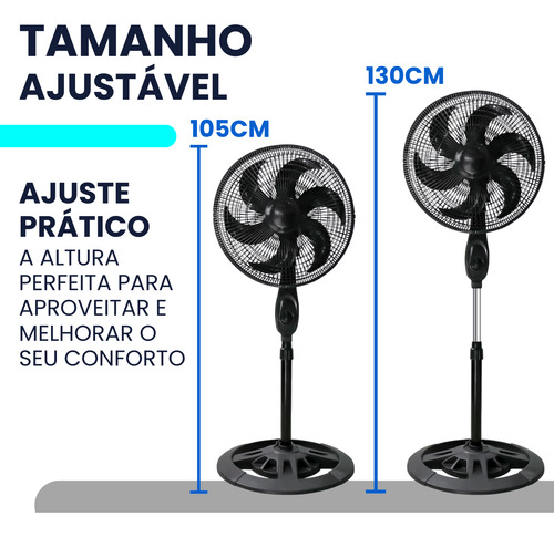 Ventilador Silencioso De Coluna Piso Ajustável Eco Turbo