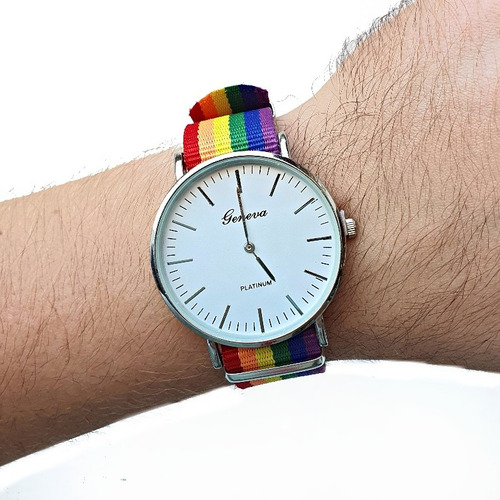 Reloj Pulsera Extensible Arcoíris Lgbt Orgullo Gay Colores