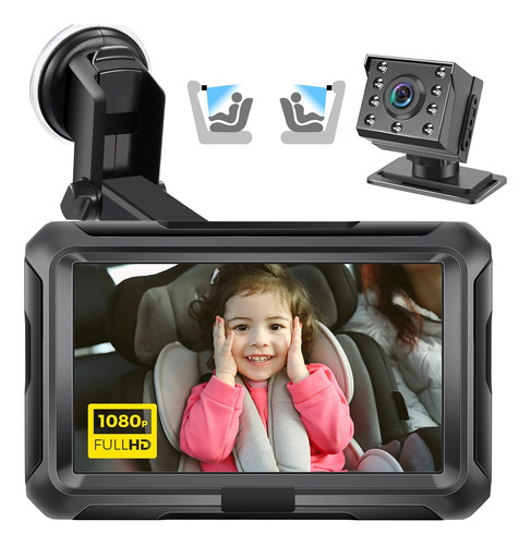 Cámara Hd 1080p Para Coche De Bebé Con Pantalla De 4,3 Pulga