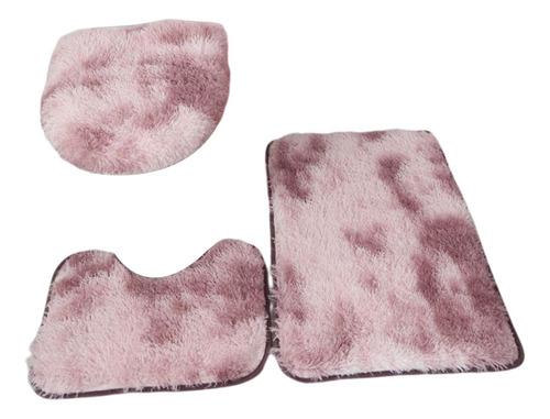 Juego De 3 Alfombrillas De Baño Con Tapa De Inodoro