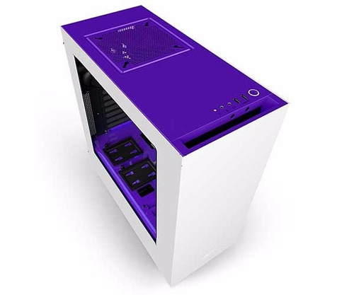 Gabinete Nzxt S340 Branco Com Roxo Ca-s340w-w3