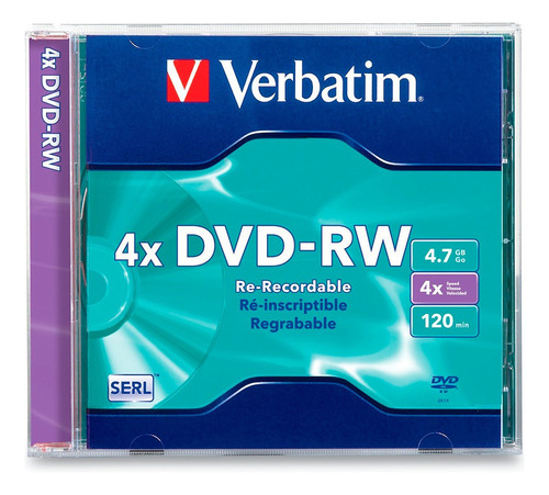 Dvd Rw Regrabable 4x 4.7gb Caja Slim 120min Verbatim 