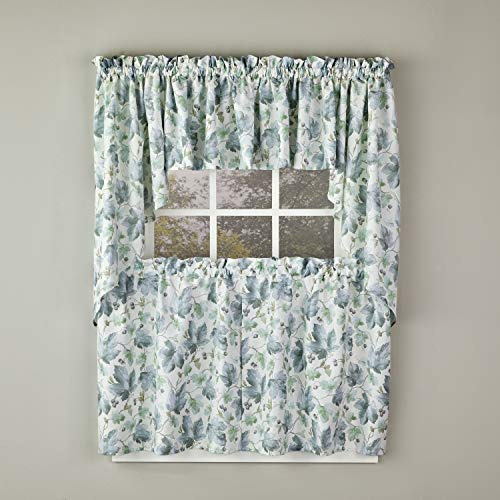 Cenefa Azul Con Botín De Hojas De Cosecha 57x36