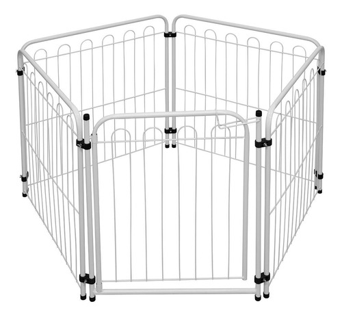 Cercado Pet Cachorro Caes Dobrável 4 Lados 69cm Branco