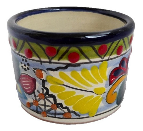 Macetas Estilo Vaso De 6cm Artesanales De Talavera 12pzas