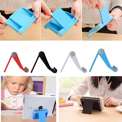 Imagen 7 de 10 de Soporte De Escritorio Plegable Telefono Celular Tablet