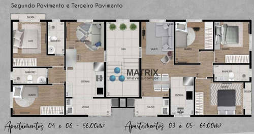 Imagem 5 de 6 de Apartamento Com 2 Dormitórios À Venda, 51 M² Por R$ 206.000,00 - Vargem Grande - Pinhais/pr - Ap6946