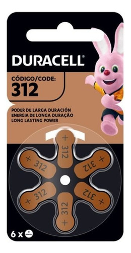 Pack 60 Duracell Activair 312 Batería Audífonos - Todopilas