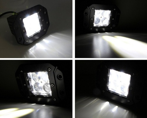 Imagen 2 de 10 de Pieza Faro Led Dually 16w Empotrable 4d Universal Jeep Rzr