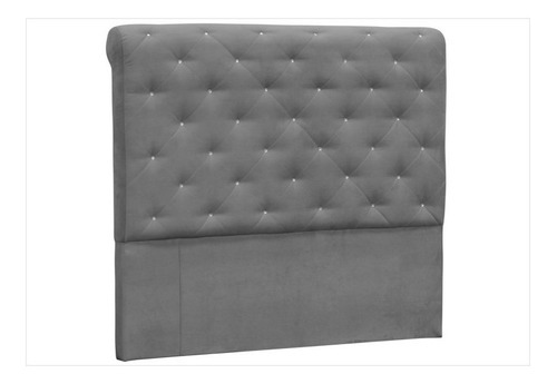 Cabeceira Casal King Buona Notte 195 Cm Suede Liso Cinza - D