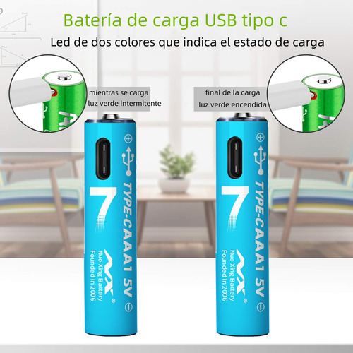 Pilas Recargables Aaa Usb Carga De 1.5v Baterias Recargables