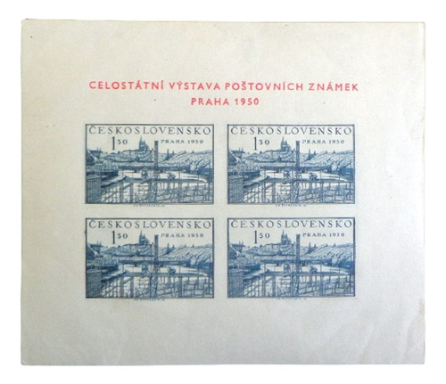 Checoeslovaquia, Bloque Sc. 434a Praga 1950 Nuevo L9126
