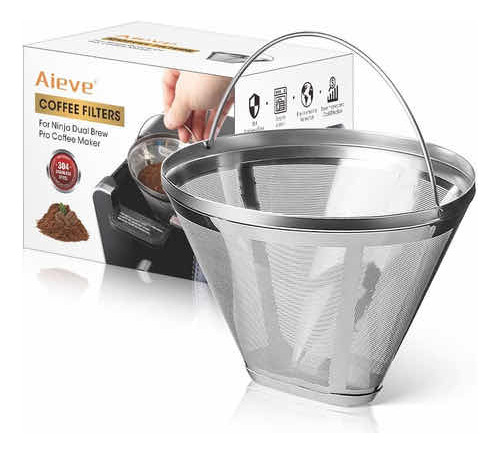 Filtro P/ Cafetera Aieve, Reutilizable, Acero Inox, Talla 4