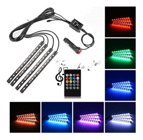 Luces Led Auto Interior Decorativa Control Rgb Kit