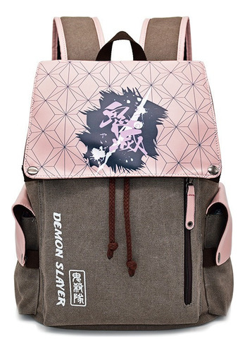 Mochila Anime Demon Slayer De Nailon, Bandolera Grande