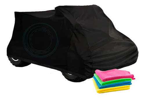 Cobertor Impermeable Cuatri Motomel + 4 Paños De Microfibra 