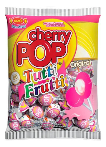 Pirulito Cherry Pop Tutti Frutti Original | 700g Sam's