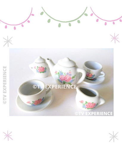Imagen 8 de 9 de Juego De Té Porcelana Infantil Niñas Jueguito Set Té Juguete