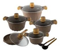 Comprar Ollas Valeska Roca Volcánica 100% Resistente 10 Piezas