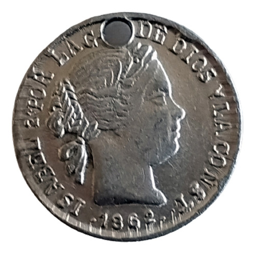 Moneda Medalla Isabel Ll - Aluminio - Año 1862 - España