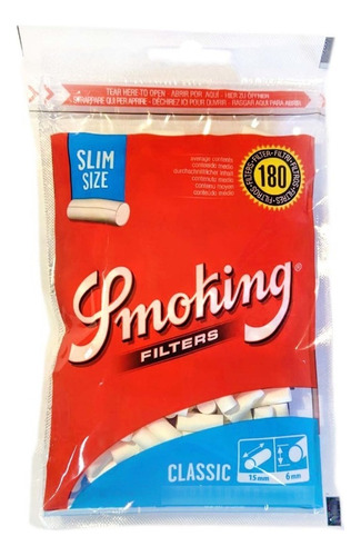Filtros Smoking Slim / Bolsa Classic De 180 Filtros 15x6mm