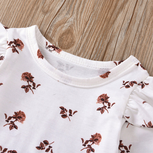 Conjunto De Trajes Tipo Mameluco Con Estampado De Flores Par