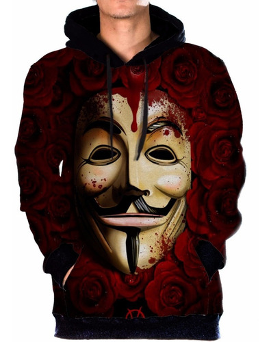 Moletom Bolso Unissex V De Vinganca Vendetta Filmes Cool