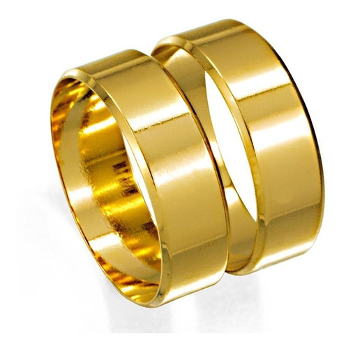 Aliança De Ouro Casamento 18k 750 Legítimo 70/03 Par C/ 7mm