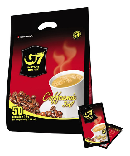 Café 3en1 Con Crema 50 Sobres G7 Coffee - Trung Nguyen