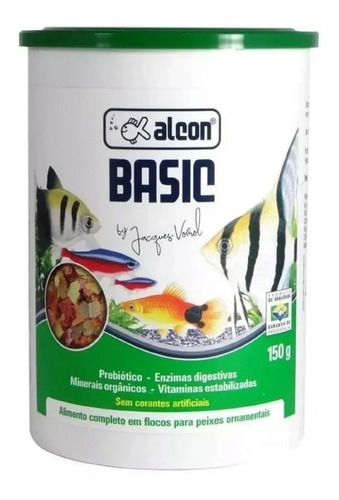 Ração Para Peixe Basic Large Flakes Alcon 150g Full