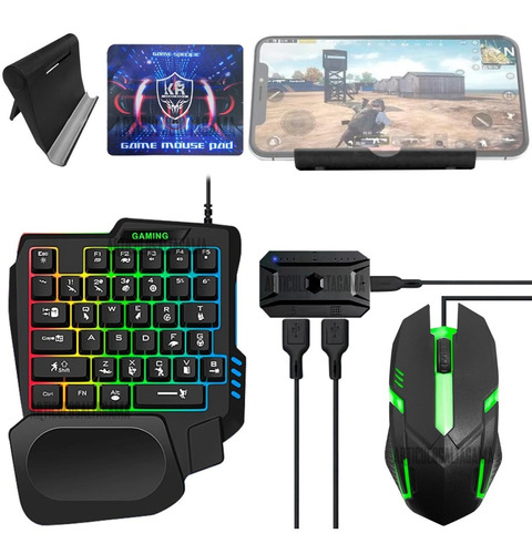 Combo Gamer Para Celular 5 En 1 Teclado + Mouse + Bluetooth