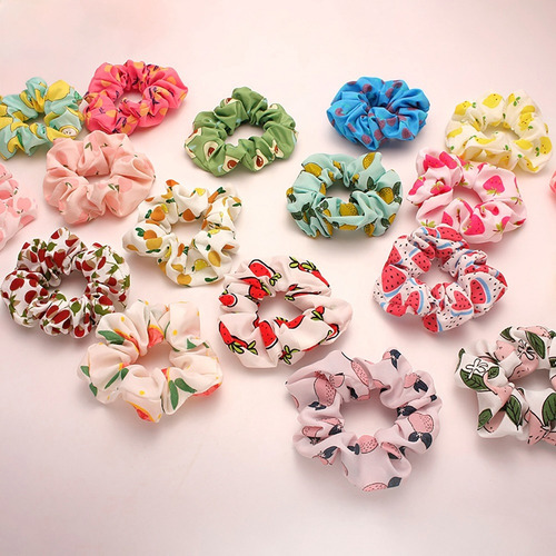 12 Scrunchies Liga Para El Pelo De Flores Accesorios Cabello