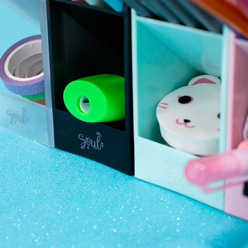 Imagen 4 de 6 de Organizador Escritorio Accesorios Maquillaje X5cubiculos Brw