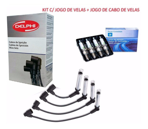 Kit Velas E Cabos De Velas Corsa Novo Hatch E Sedan 1.4 Flex