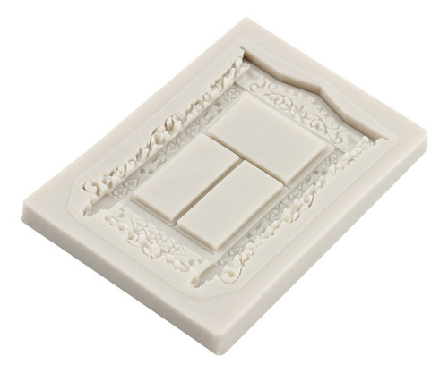 4pcs Molde De Silicona Puerta Ventana Fondant Pasta Resina Color Gris