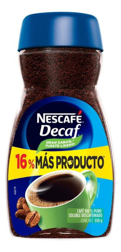 Café Soluble Nescafé Decaf, Descafeinado Con 350g