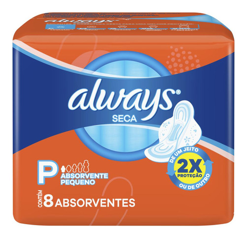 Absorvente Always Super Proteção Cobertura Seca C Abas - 8un