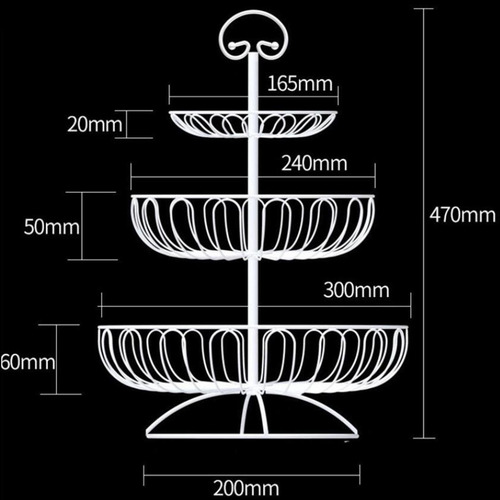 Canasta De Frutas De 3 Niveles Soporte De Canasta De Frutas