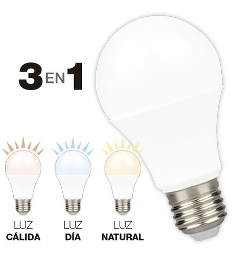 Tbcin Lampara Led A60 9w 3 En 1 Cálida - Día - Natural