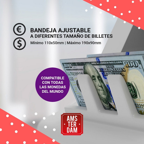 Contadora Billetes Maquina Cuenta Dinero Detector Euro Dolar