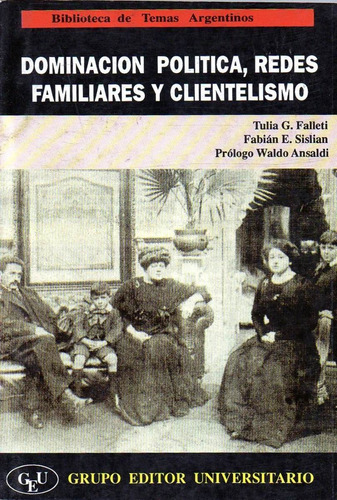Dominacion Politica, Redes Familiares Y Clientelismo, De Falleti, Tulia. Editorial Grupo Editor Universitario, Tapa Tapa Blanda En Español