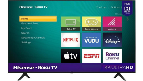 Imagen 1 de 1 de Televisor Hisense 55 Smart Tv 4k Uled Roku Tv Hdr