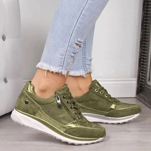 Zapatillas Informales Con Cordones Para Mujer, Zapatos Planos, Beige Y Blanco