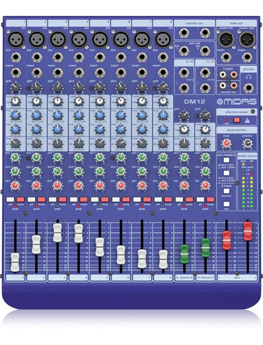 Mixer Midas Dm12 - 12 Canales - 8 Mono + 2 Estéreo - Envios