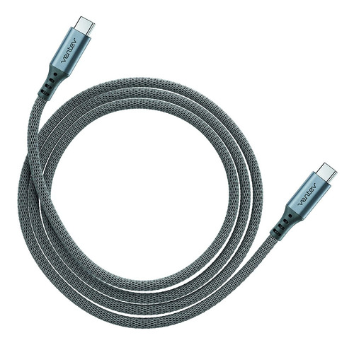 Cable Usb C A Usb C Envoltura Velcro 1.2 Metros Gris