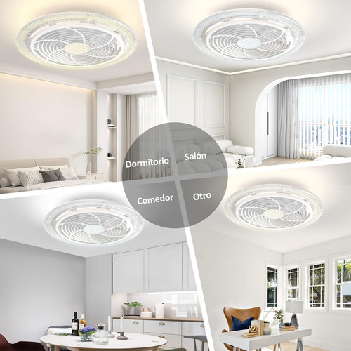 Ventilador De Techo Con Control Remoto Lámpara Led 14''45w 85% De Eficiencia Energética Y Silencio