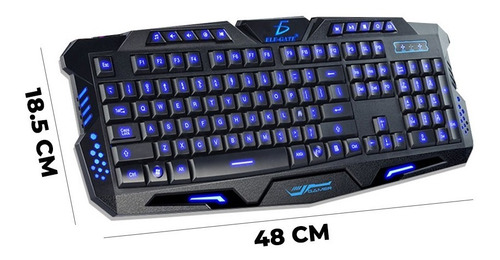 Teclado Gamer Español Rgb Alambrico Luz Usb Ergonomico Pc Ma Color Del Teclado Negro