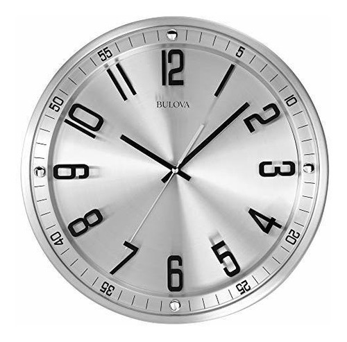 C4646 Reloj De Pared De La Silueta, De Plata.