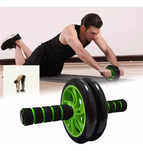 Imagen 4 de 7 de Rueda De Abdominales Profesional Doble + Mat Antideslizante