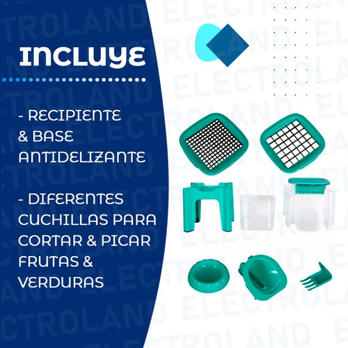 Imagen 4 de 10 de Cortador Multifunción De Verduras Frutas Rebanador Picador